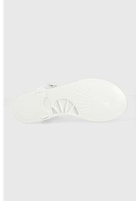 EA7 Emporio Armani sandały XFQ005.XK206.Q720 damskie kolor biały. Zapięcie: klamry. Kolor: biały. Materiał: materiał, guma. Wzór: gładki. Obcas: na obcasie. Wysokość obcasa: niski #4