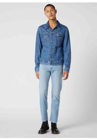 Wrangler - WRANGLER REGULAR JACKET MĘSKA KURTKA JEANSOWA BORA BLUE W443Q318F. Materiał: jeans