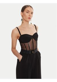 Elisabetta Franchi Kombinezon TU-057-56E2 Czarny Regular Fit. Kolor: czarny. Materiał: syntetyk