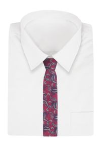 Męski Krawat - Bordo, Duży Wzór Paisley - Angelo di Monti. Kolor: czerwony. Materiał: tkanina. Wzór: paisley. Styl: elegancki, wizytowy