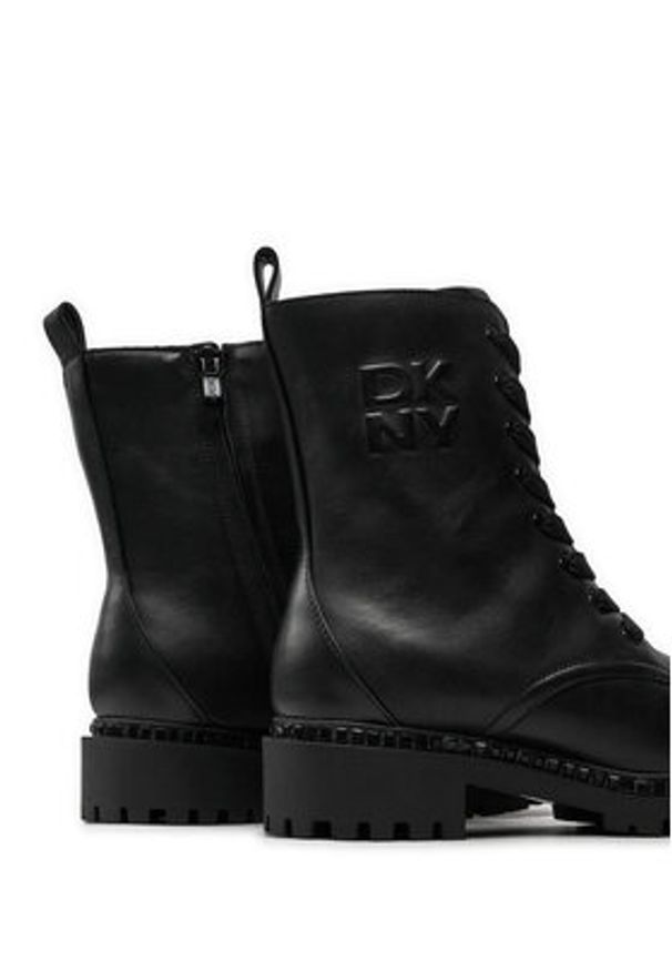 DKNY Trzewiki K4433012 Czarny. Kolor: czarny. Materiał: skóra