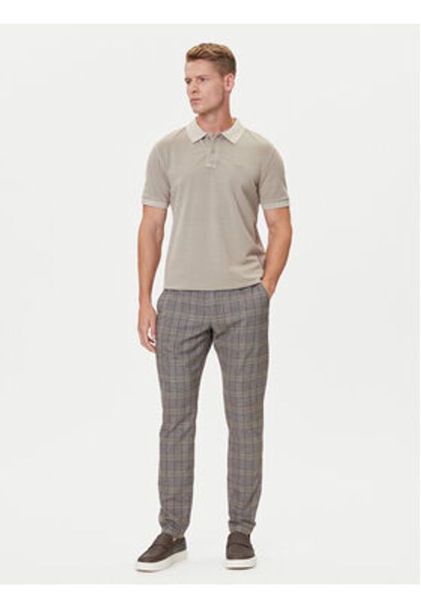 JOOP! Jeans Polo 15 JJJ-02Ambrosian 30045619 Beżowy Modern Fit. Typ kołnierza: polo. Kolor: beżowy. Materiał: bawełna