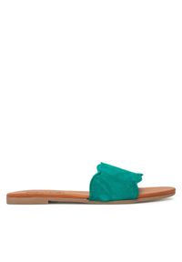 Pieces Klapki 17156838 Zielony. Kolor: zielony. Materiał: skóra #1