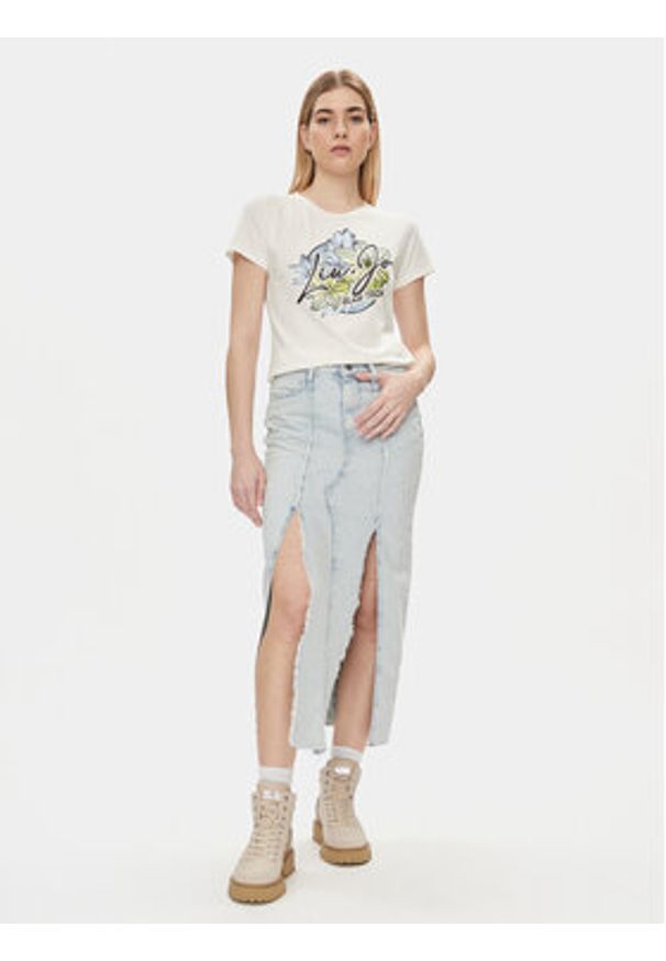 Liu Jo Spódnica jeansowa UA4266 DS049 Niebieski Regular Fit. Kolor: niebieski. Materiał: bawełna