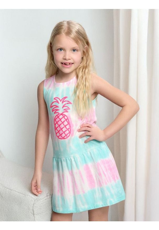 Sinsay - Sukienka z baskinką tie-dye - wielobarwny. Typ sukienki: baskinki