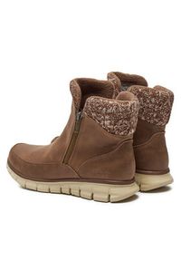 skechers - Skechers Botki Lovely Collab 167941/BRN Brązowy. Kolor: brązowy. Materiał: skóra #3