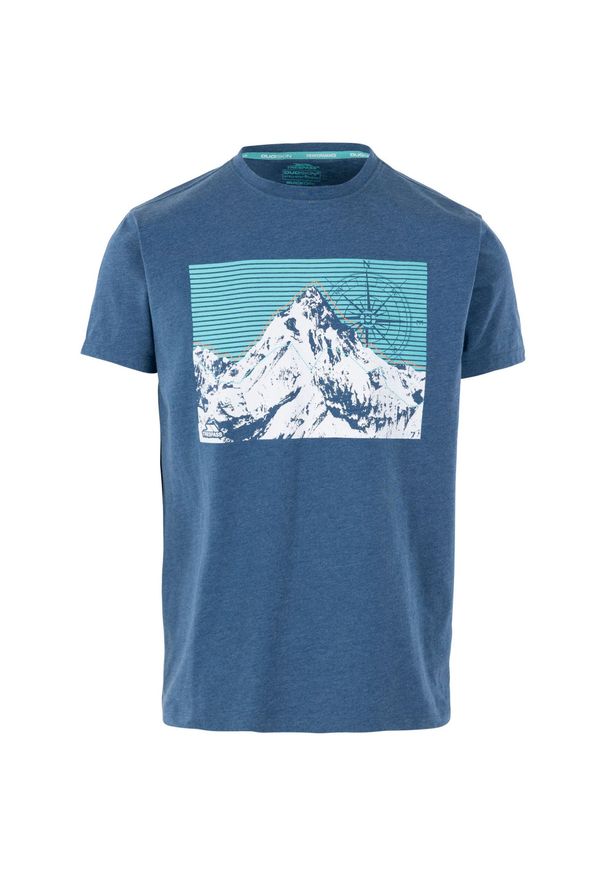 TRESPASS - T-shirt Męski Z Nadrukiem Chulli. Kolor: niebieski. Wzór: nadruk