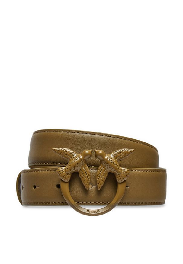 Pinko Pasek Damski Lover Berry H3 Belt AI 24-25 PLT01 100125 A1K2 Khaki. Kolor: brązowy. Materiał: skóra