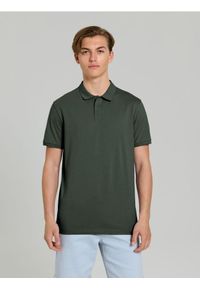 Sinsay - Bawełniana koszulka polo - zielony. Typ kołnierza: polo. Kolor: zielony. Materiał: bawełna