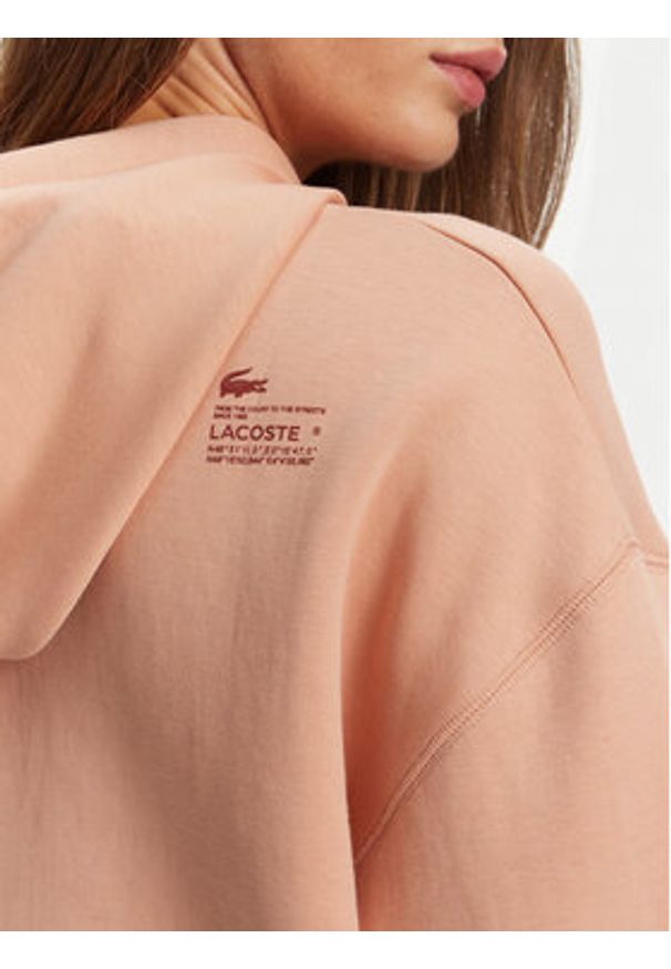 Lacoste Bluza SF0281 Pomarańczowy Loose Fit. Kolor: pomarańczowy. Materiał: bawełna
