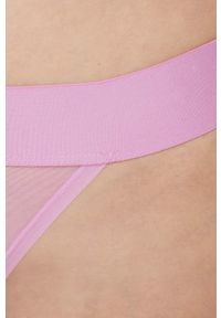 DKNY - Dkny stringi transparentne. Kolor: różowy. Materiał: bawełna, materiał #2