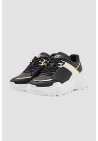 Just Cavalli - JUST CAVALLI Czarne sneakersy ze złotym logo Fondo Casper, Rozmiar 39. Kolor: czarny #3