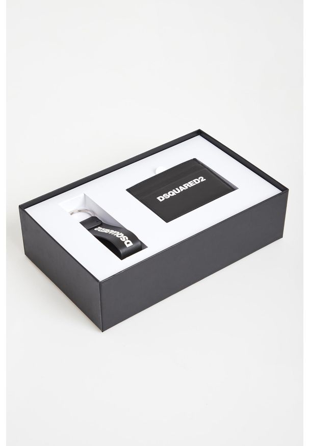 Etui na karty + brelok męskie skórzane DSQUARED2. Materiał: skóra