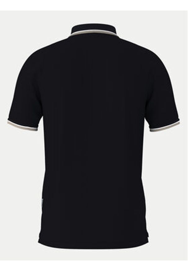 Selected Homme Polo 16095852 Czarny Slim Fit. Typ kołnierza: polo. Kolor: czarny. Materiał: bawełna