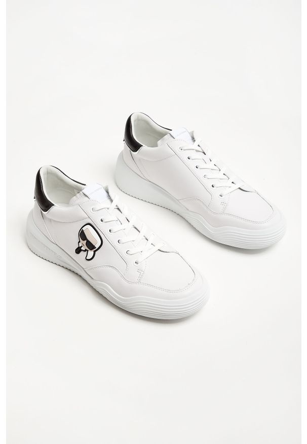 Karl Lagerfeld - Sneakersy męskie skórzane KARL LAGERFELD. Materiał: materiał, skóra. Wzór: aplikacja