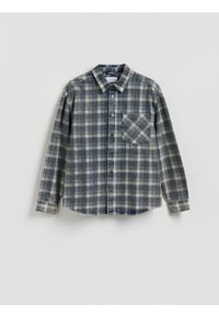 Reserved - Koszula comfort fit w kratę - niebieski. Kolor: niebieski. Materiał: tkanina, bawełna #1