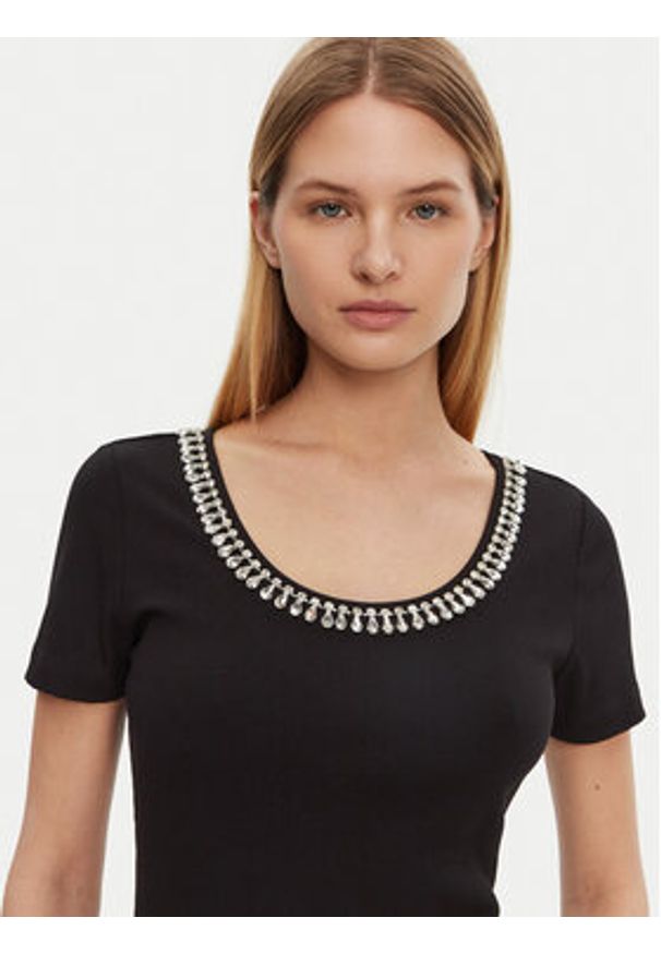 Marciano Guess Bluzka 5RGP18 6299A Czarny Reglan Fit. Kolor: czarny. Materiał: wiskoza