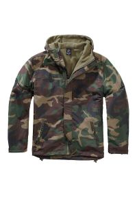 Kurtka turystyczna męska Brandit Frontzip Windbreaker Woodland. Kolor: wielokolorowy, brązowy, zielony