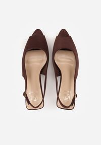 Renee - Brązowe Sandały na Szpilce z Wycięciem na Palce i Odkrytą Piętą Zitissa. Zapięcie: sprzączka. Kolor: brązowy. Sezon: wiosna. Obcas: na szpilce. Styl: elegancki. Wysokość obcasa: średni #4