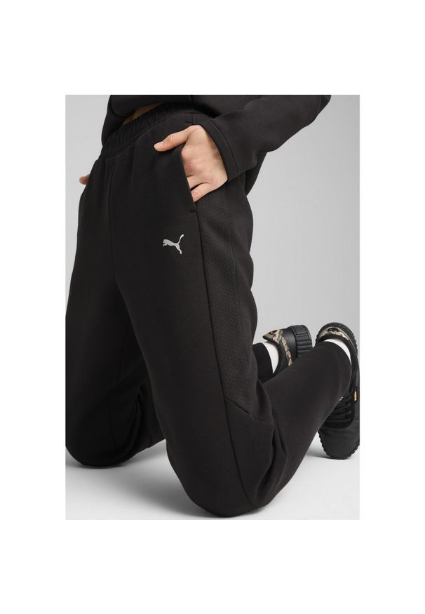 Puma - Damskie spodnie dresowe EVOSTRIPE PUMA Black. Kolor: czarny. Materiał: dresówka