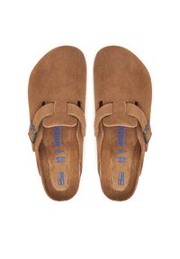 Birkenstock Klapki Boston Sfb 1030861 Brązowy. Kolor: brązowy. Materiał: zamsz, skóra