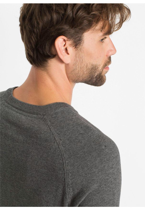 bonprix - Cienki sweter z czystej bawełny (2 szt.). Kolor: szary. Materiał: bawełna