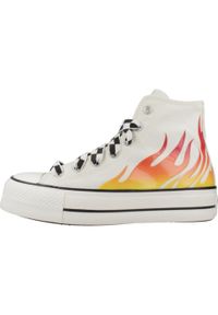 Tenisówki Converse Model Chuck Taylor All Star Lift Platform Flames Kolor Biały. Kolor: biały. Materiał: tkanina. Obcas: na platformie
