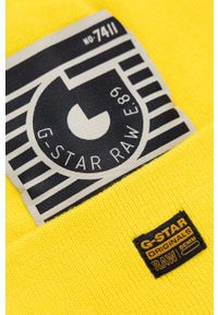G-Star RAW - G-Star Raw czapka bawełniana kolor żółty bawełniana. Kolor: żółty. Materiał: bawełna