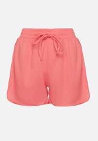 Born2be - Różowe Szorty z Gumką w Pasie i Ozdobnym Sznurkiem Milarisa. Okazja: na co dzień. Kolor: różowy. Styl: klasyczny, elegancki, casual #4