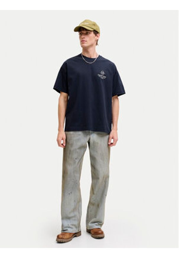 Jack & Jones T-Shirt Niagara 12293422 Granatowy Regular Fit. Kolor: niebieski. Materiał: bawełna