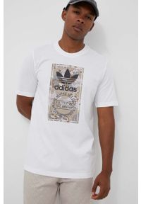 adidas Originals t-shirt bawełniany kolor biały z nadrukiem. Kolor: biały. Materiał: bawełna. Wzór: nadruk #4