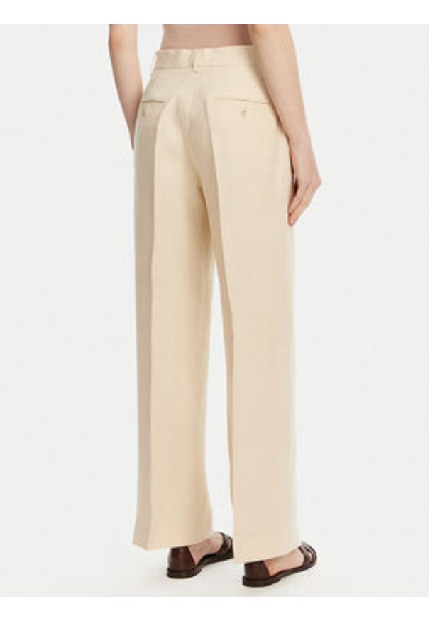 Weekend Max Mara Spodnie materiałowe Malizia 2515131052 Écru Regular Fit. Materiał: len