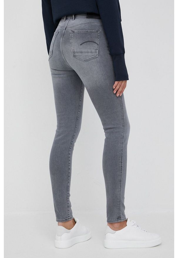 G-Star RAW - G-Star Raw jeansy Kafey damskie high waist. Stan: podwyższony. Kolor: szary