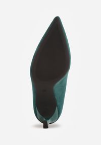 Born2be - Zielone Szpilki Vices Ozdobione Paskami Tammirea. Okazja: na co dzień. Zapięcie: pasek. Kolor: zielony. Materiał: jeans. Wzór: aplikacja. Obcas: na szpilce. Styl: casual, elegancki, klasyczny, wizytowy. Wysokość obcasa: średni #4