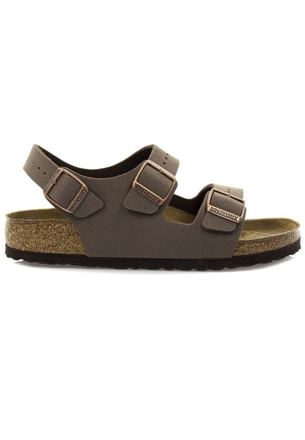 Birkenstock Milano BS Sandały unisex. Kolor: brązowy. Sezon: lato. Styl: młodzieżowy, sportowy
