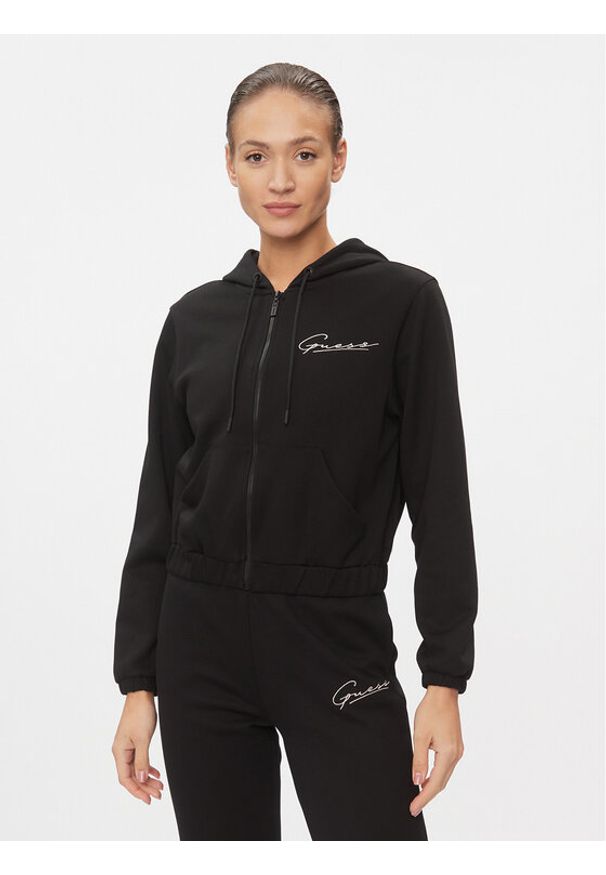 Guess Bluza Allycia V4RQ02 KC3D2 Czarny Regular Fit. Kolor: czarny. Materiał: bawełna, syntetyk
