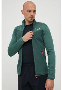 Salewa bluza sportowa Puez Hybrid męska kolor zielony wzorzysta. Kolor: zielony. Materiał: skóra, syntetyk, polar, materiał. Styl: sportowy