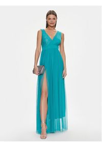 Rinascimento Sukienka wieczorowa CFC0117528003 Turkusowy Regular Fit. Kolor: turkusowy. Materiał: syntetyk. Styl: wizytowy