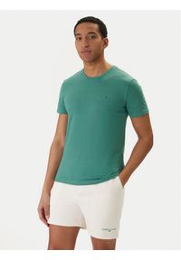 Tommy Jeans T-Shirt DM0DM20363 Zielony Slim Fit. Kolor: zielony. Materiał: bawełna #1