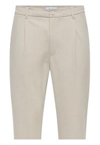 Only & Sons Chinosy Lou 22031615 Beżowy Tapered Fit. Kolor: beżowy. Materiał: syntetyk #4