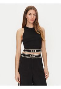 Elisabetta Franchi Top TK-39S-51E2 Czarny Slim Fit. Kolor: czarny. Materiał: wiskoza #1
