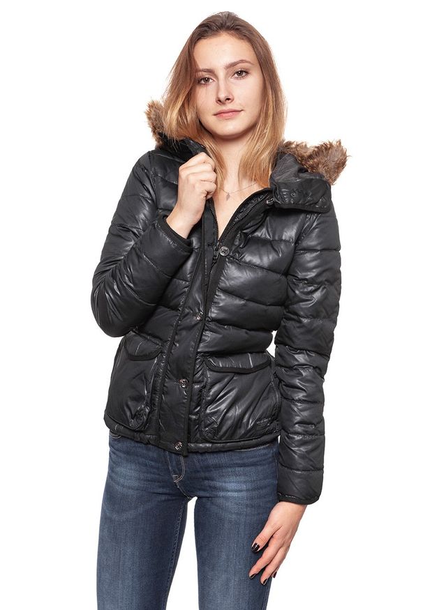 Lee - DAMSKA KURTKA ZIMOWA LEE PUFFER JACKET BLACK L56TWS01. Kolor: czarny. Sezon: zima