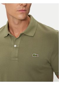 Lacoste Polo PH4012 Khaki Slim Fit. Typ kołnierza: polo. Kolor: brązowy. Materiał: bawełna #5