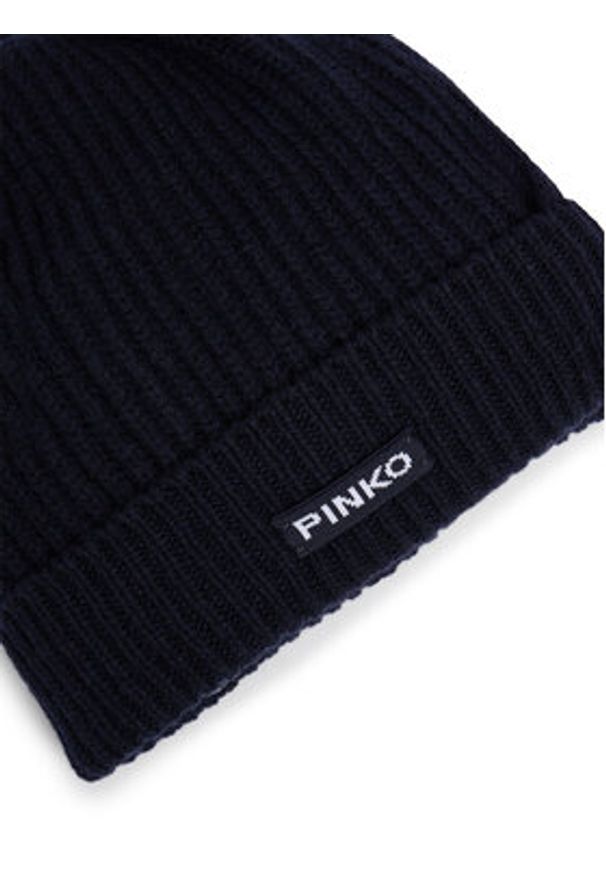 Pinko Czapka Lambkin Cuffia AI 24-25 BLK01 104489 A1CH Granatowy. Kolor: niebieski. Materiał: wełna