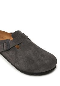 Birkenstock Klapki Boston zamsz 1028602 Szary. Kolor: szary. Materiał: welur, skóra
