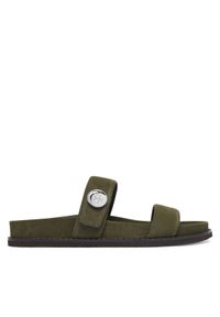 Tory Burch Klapki 183266 Zielony. Kolor: zielony. Materiał: zamsz, skóra #1
