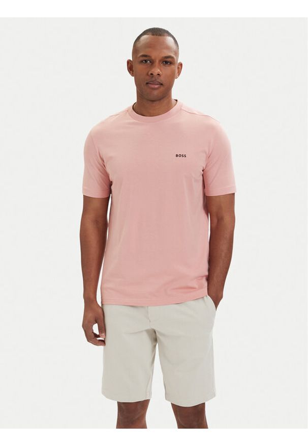 BOSS T-Shirt 50506373 Różowy Regular Fit. Kolor: różowy. Materiał: bawełna