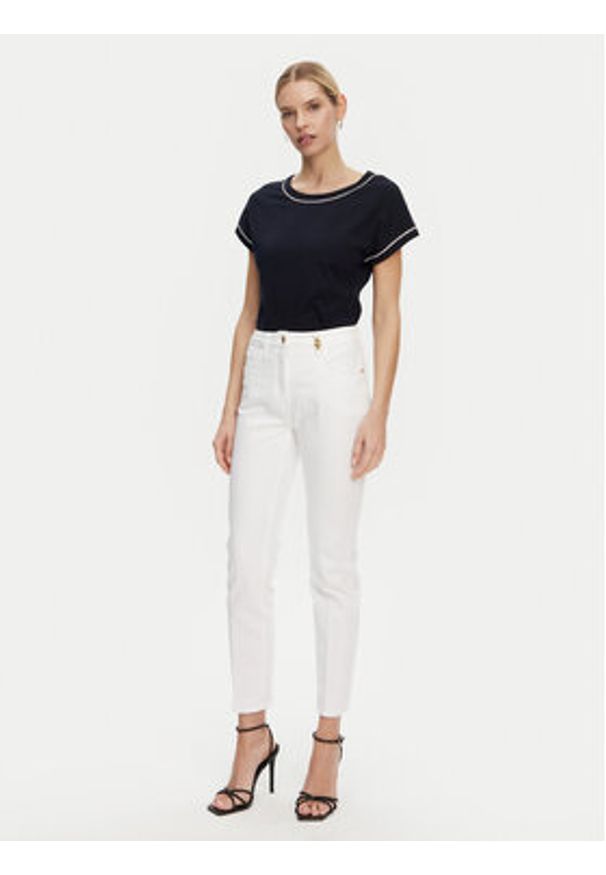 Luisa Spagnoli Jeansy Additivo 541781 Biały Slim Fit. Kolor: biały