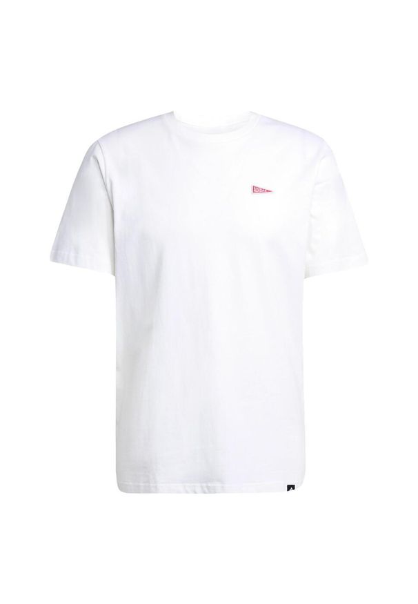 Adidas - Koszulka z grafiką Pennant Trim. Kolor: biały. Materiał: bawełna