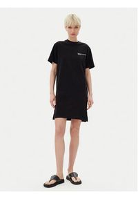 Karl Lagerfeld - KARL LAGERFELD Sukienka codzienna A2W13036 Czarny Regular Fit. Okazja: na co dzień. Typ kołnierza: dekolt w karo. Kolor: czarny. Materiał: bawełna. Typ sukienki: proste. Styl: casual